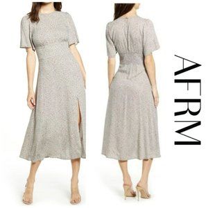 AFRM Janice Leopard Print Midi Dress Medium